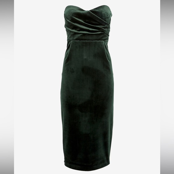 Express Dresses & Skirts - Velvet Sweetheart Neckline Strapless Midi Sheath Dress